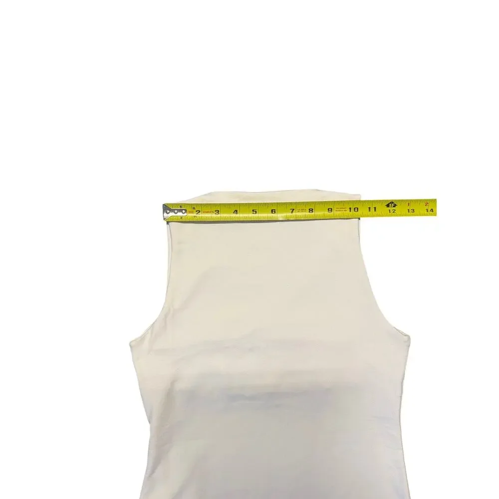 Susana Monaco Womens Sleeveless V Neck Body Con Dress while ivory Size Small